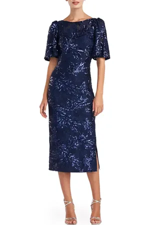 Js Collections Adel Sequin Lace Cocktail Midi Dress in at Nordstrom, Size 0