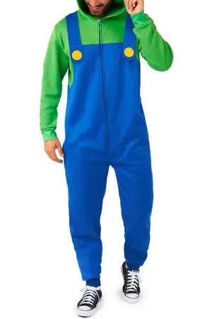 OppoSuits Super Mario??? Luigi Hooded Long Sleeve Fleece Jumpsuit in at Nordstrom, Size Xx-Large