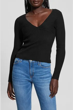 Guess Cirila V-Neck Rib Sweater in at Nordstrom, Size X-Small