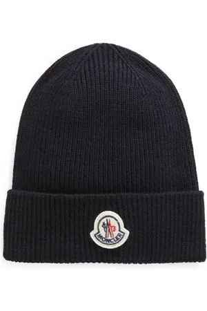 Moncler Logo Patch Virgin Wool Knit Beanie in at Nordstrom