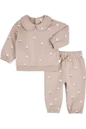 FIRSTS by petit lem Floral Cotton Sweatshirt & Sweatpants Set in at Nordstrom, Size 3M