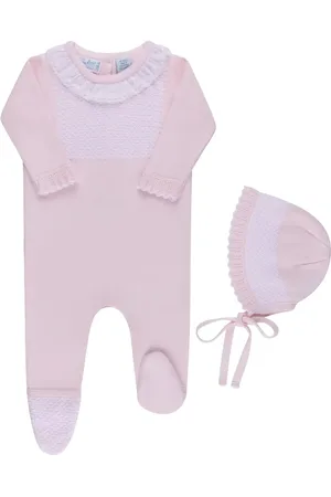 Feltman Brothers Jacquard Yoke Cotton Footie & Hat Set in at Nordstrom, Size 6-9M