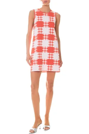 Grey Lab Gingham Check Mini Sweater Dress in at Nordstrom, Size Medium