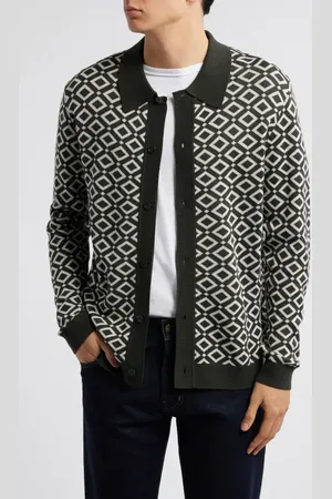 NN.07 Thor 6584 Wool Blend Polo Cardigan in at Nordstrom, Size Medium