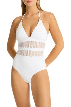 SEA LEVEL Drift Longline Halter One-Piece Swimsuit in at Nordstrom, Size 6 Us