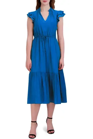 Julia Jordan Ruffle Sleeve Midi Dress in at Nordstrom, Size 16