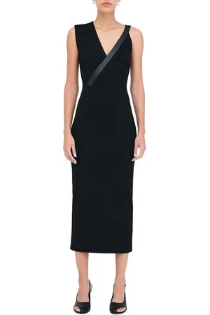 Marcella Carlton Asymmetric Detail Sheath Midi Dress in at Nordstrom, Size X-Small