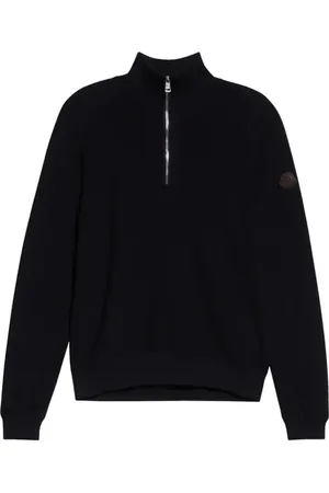 Moncler Cotton & Cashmere Quarter Zip Sweater in at Nordstrom, Size X-Large