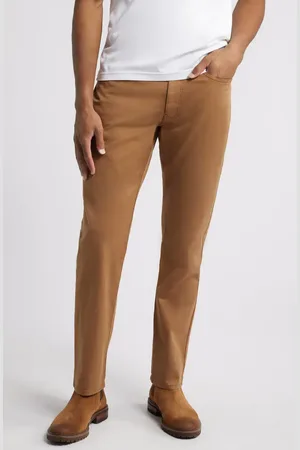 Johnston & Murphy Straight Leg Stretch Pima Cotton Pants in at Nordstrom, Size 34