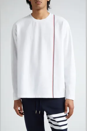 Thom Browne Oversize Long Sleeve Cotton T-Shirt in at Nordstrom, Size 5