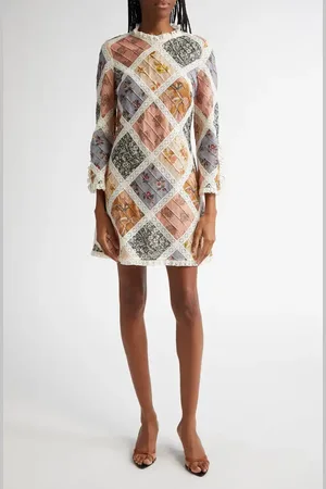 ZIMMERMANN Tallow Patchwork Cotton Minidress in at Nordstrom, Size 4