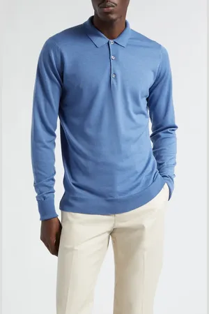 JOHN SMEDLEY Cotswold Wool Polo Sweater in at Nordstrom, Size Small