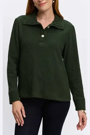 Foxcroft Sammy Cotton Blend Polo Top in at Nordstrom, Size Large