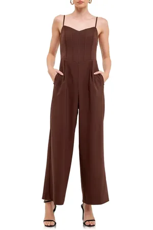Endless Rose Bustier Wide Leg Jumpsuit in at Nordstrom, Size X-Small