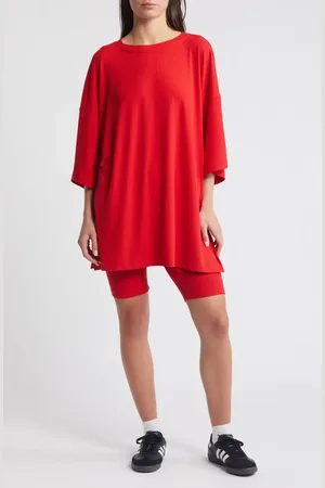 Dressed in Lala Malone Rib Oversize T-Shirt & Shorts Set in at Nordstrom, Size Small