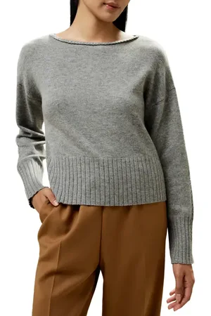 Lilysilk Braided Collar Wool and Cashmere Blend Sweatshirt in at Nordstrom, Size Large