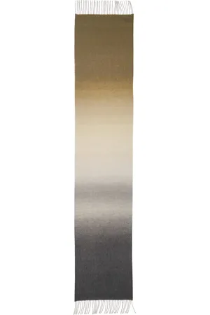 Johnstons Of Elgin Cashmere Fringe Scarf in Olive /Grey at Nordstrom