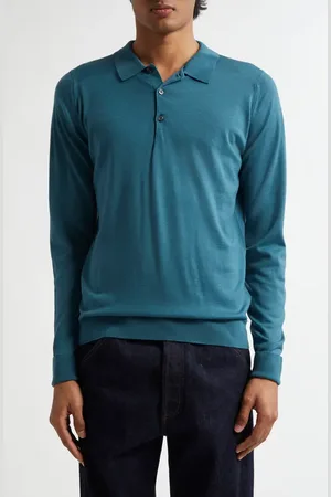 JOHN SMEDLEY Cotswold Wool Polo Sweater in at Nordstrom, Size Medium