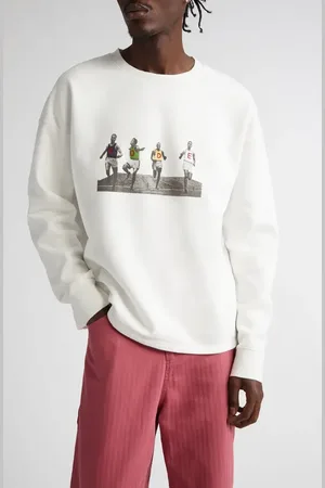 BODE Finish Line Embroidered Fleece Graphic Sweatshirt in at Nordstrom, Size Small