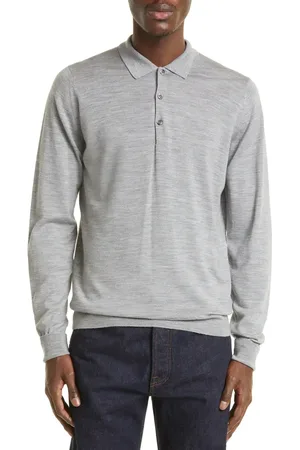 JOHN SMEDLEY Cotswold Wool Polo Sweater in at Nordstrom, Size Small