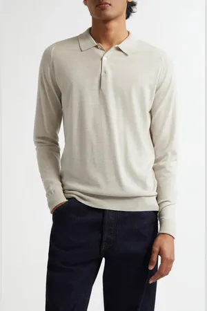 JOHN SMEDLEY Cotswold Wool Polo Sweater in at Nordstrom, Size Large