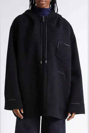 Marni Oversize Virgin Wool & Cashmere Hooded Parka in at Nordstrom, Size 8 Us