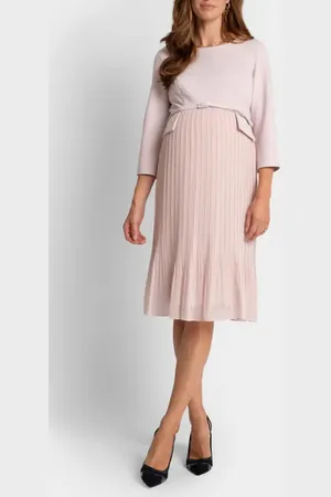 Séraphine Belted Mixed Media Maternity/Nursing Dress in at Nordstrom, Size 12