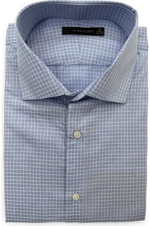 JB Micro Check Woven Dress Shirt in at Nordstrom, Size 17 - 34