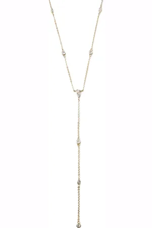 Argento Vivo Sterling Silver Cubic Zirconia Station Y-Necklace in at Nordstrom