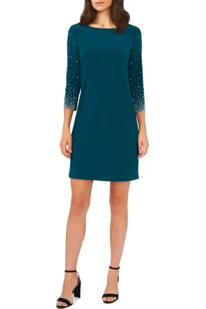 Chaussmoi Beaded Sleeve Sheath Dress in at Nordstrom, Size Large