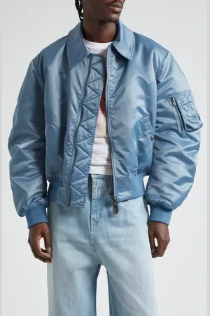 MARTINE ROSE Gender Inclusive Collared Satin Bomber Jacket in at Nordstrom, Size Small