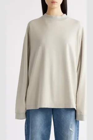Acne Studios Enick Mock Neck Cotton Sweatshirt in at Nordstrom, Size Small
