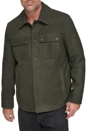 Andrew Marc Laredo Leather Overshirt in at Nordstrom, Size Small