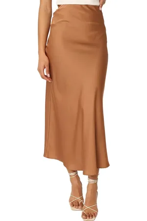 Petal & Pup Nellie Satin Midi Skirt in at Nordstrom, Size Small