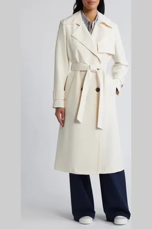 Sam Edelman Double Breasted Belted Trench Coat in at Nordstrom, Size Large