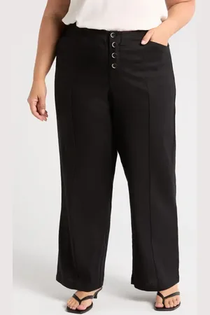 UNIVERSAL STANDARD Coastal Midweight High Waist Linen Blend Pants in at Nordstrom