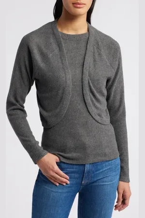 Loveappella Rib Tank & Shrug Set in at Nordstrom, Size X-Large