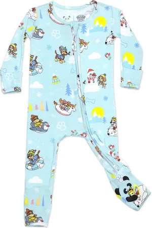 BELLABU BEAR Paw Patrol Fitted Convertible One-Piece Pajamas in at Nordstrom, Size Newborn