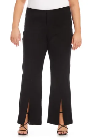 Karen Kane Front Slit Stretch Twill Bootcut Pants in at Nordstrom, Size 1X