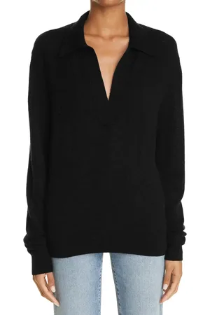 Khaite Jo Stretch Cashmere Polo Sweater in at Nordstrom, Size Large