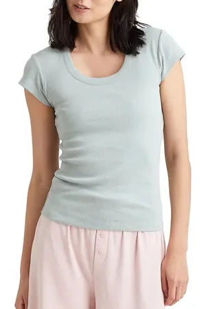 Papinelle Milla Ribbed Shelf Bra T-Shirt in at Nordstrom, Size Medium
