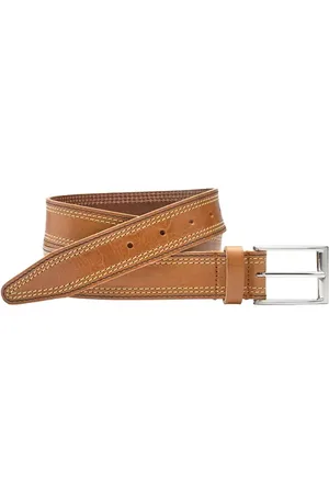 Johnston & Murphy Triple Contrast Stitch Leather Belt in at Nordstrom, Size 34