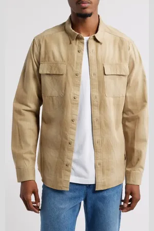RVCA Dayshift Plaid Cotton Flannel Button-Up Shirt in at Nordstrom, Size Large