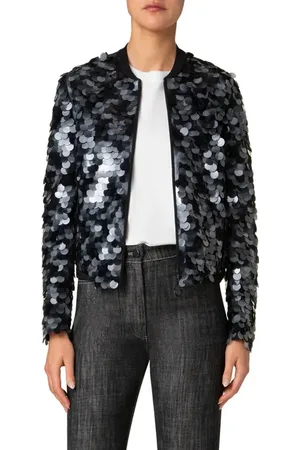AKRIS Dot Paillette Bomber Jacket in at Nordstrom, Size 6