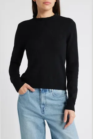 Treasure & Bond Ruffle Neck Pointelle Stitch Sweater in at Nordstrom, Size Small