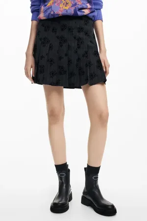 Desigual Dalian Tonal Embroidery Pleat Miniskirt in at Nordstrom, Size X-Small
