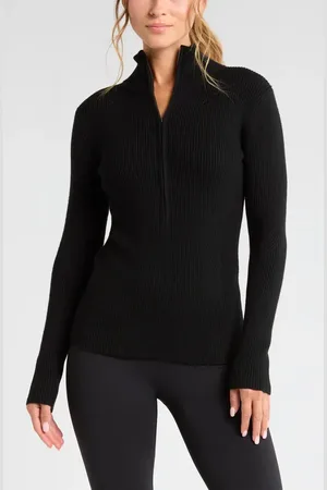 Zella Apr??s Ski Half Zip Rib Sweater in at Nordstrom, Size X-Large