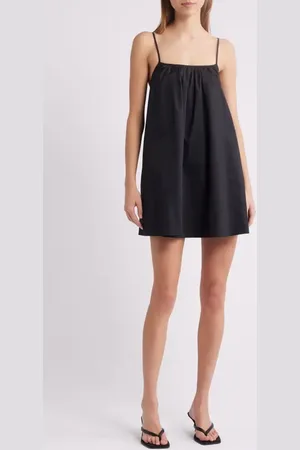 Solid Lindsay Cotton Poplin Babydoll Minidress in at Nordstrom, Size X-Large
