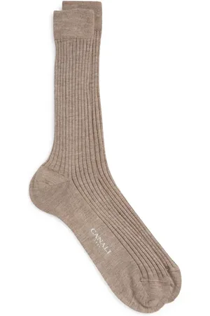 CANALI Ribbed Cashmere & Silk Dress Socks in at Nordstrom, Size Large