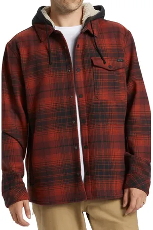Billabong Furnace Bonded Fleece Hooded Flannel Shirt in at Nordstrom, Size Small